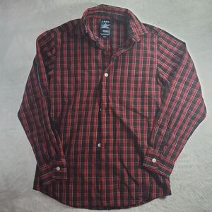 IZOD Boys Red and Black Plaid Button-Down Shirt